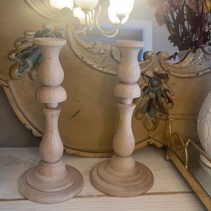 Wooden candlesticks
